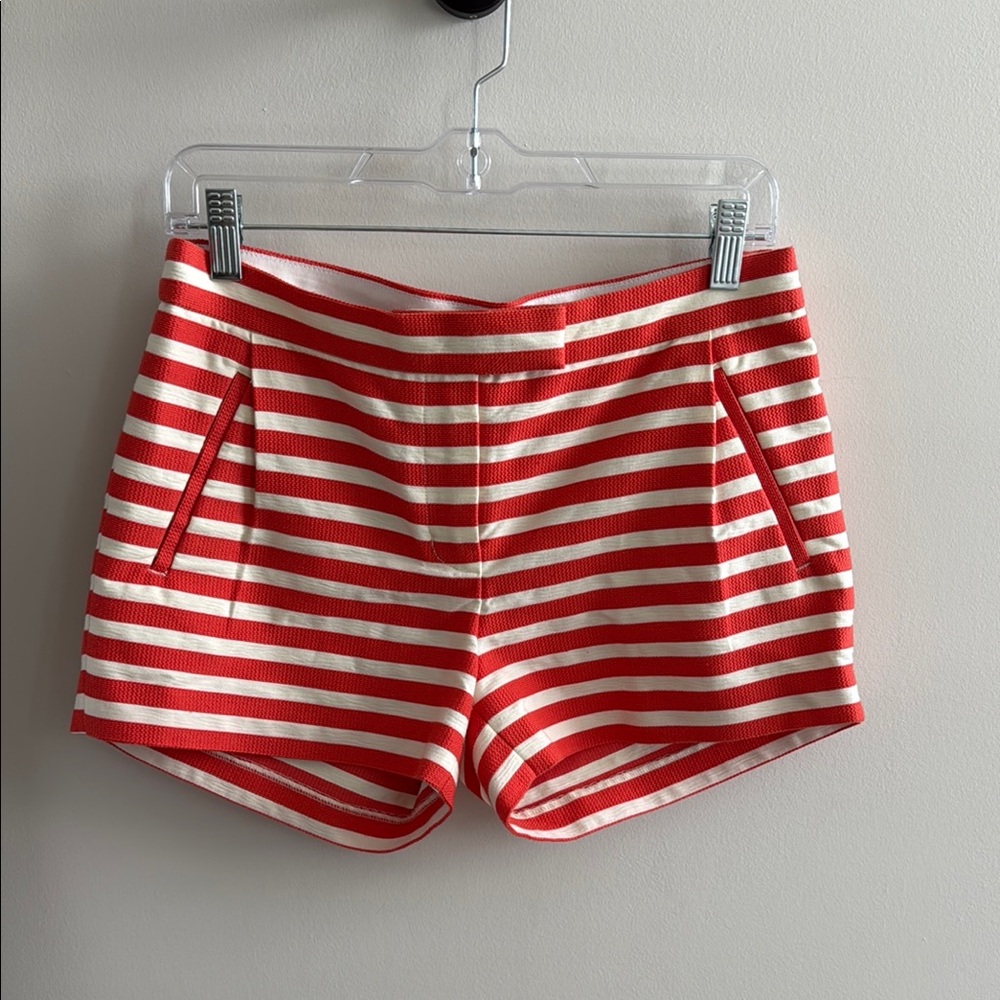 J.Crew Burnt Orange and White Striped Women's Shorts